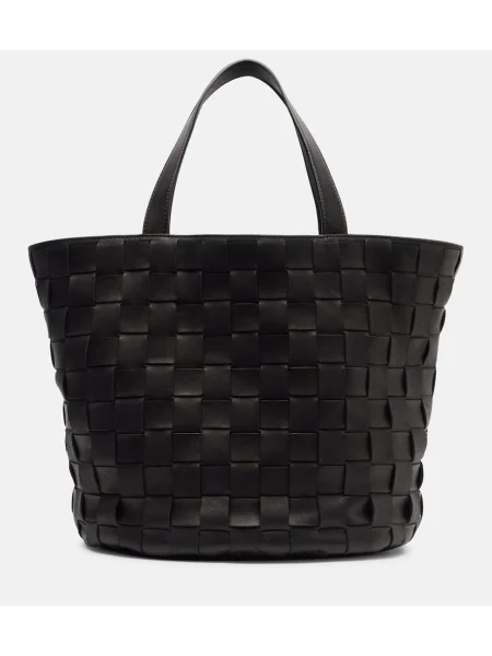 Geanta de piele The Row din piele negru