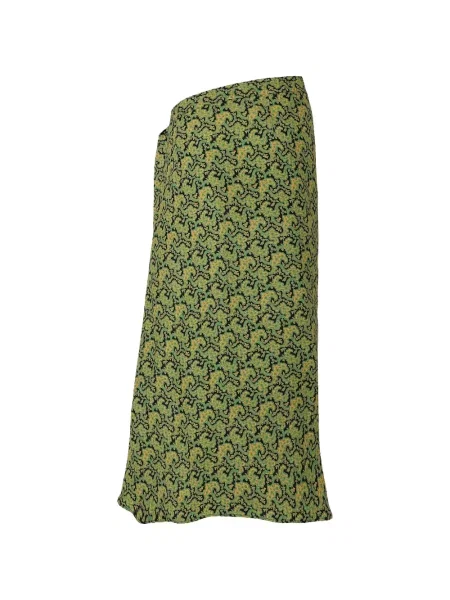 Fustă midi Rodebjer cu imagine cu model paisley plic verde
