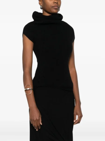 Kołnierz typu komin top Rick Owens czarny