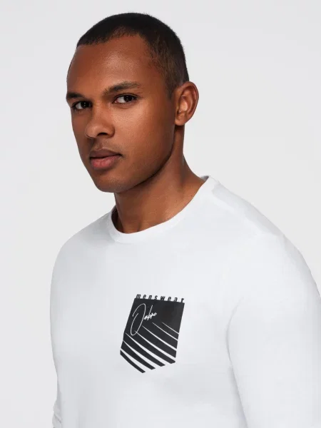 Hosszú ujjú póló Ombre fehér