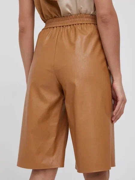 Kraťasy Sisley hladké high waist béžová