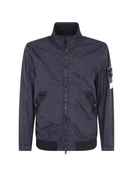 Lung geacă Stone Island cu strasuri albastru
