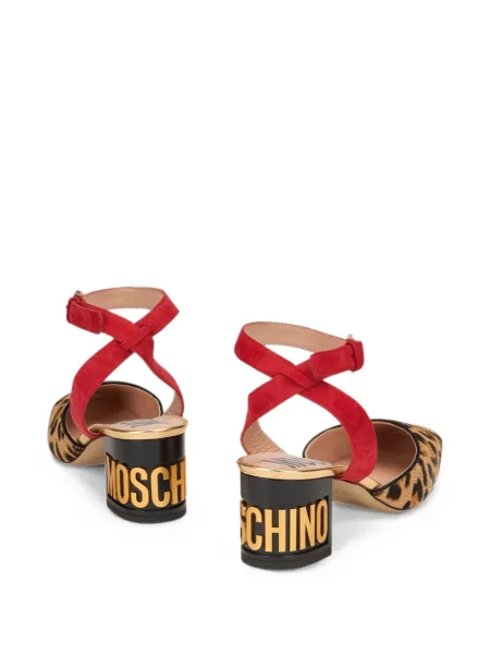 Pantofi cu toc Moschino cu imagine cu model leopard maro