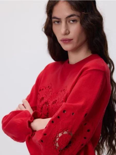 Reserved Светр з ажурним візерунком червоний