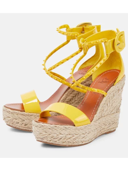 Szegecses espadrilles Christian Louboutin sárga