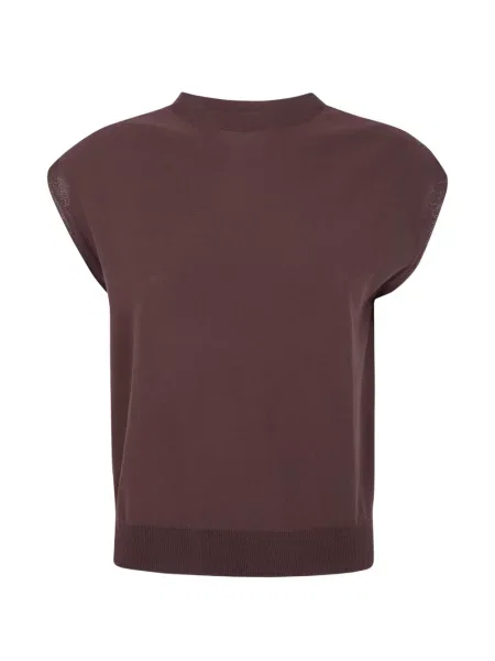 Vestă Antonelli tricotate cu nervuri maro