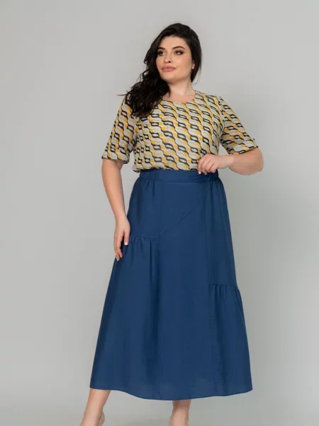 Лляні Спідниці All Posa синій