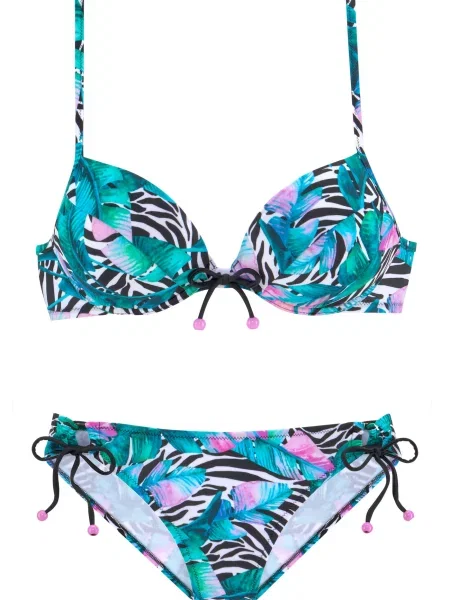 VIVANCE Bikini žad / roza / črna bela