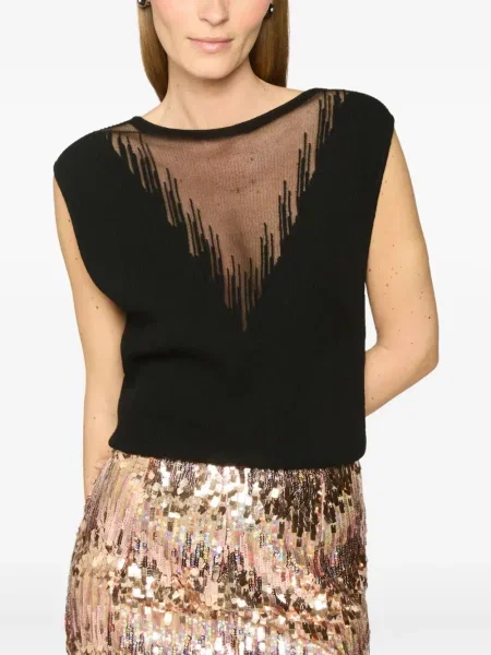 Przezroczysty top Genny czarny