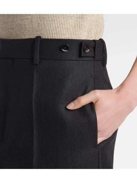 Pantaloni Bottega Veneta de lână negru