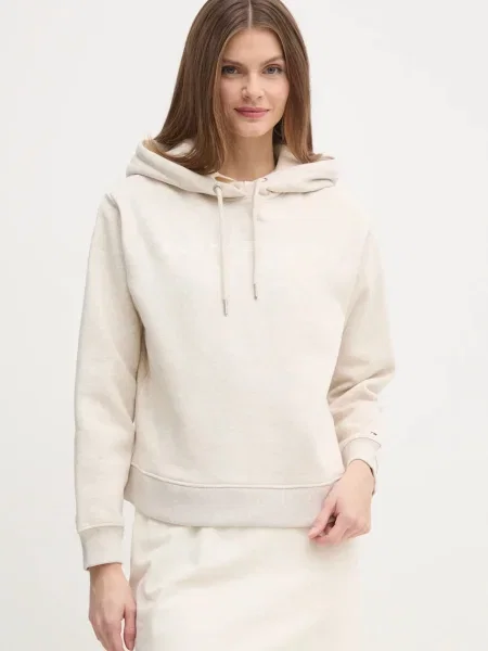 Tommy Hilfiger bluza z kapturem z aplikacją beżowy