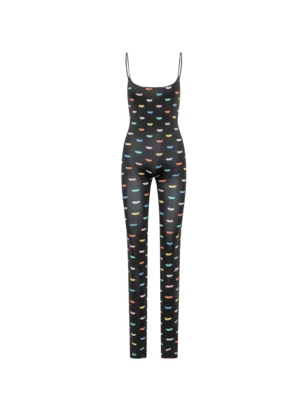 Salopetă Fiorucci cu imagine cu bretele negru