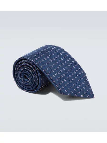 Hedvábná kravata Charvet modrá