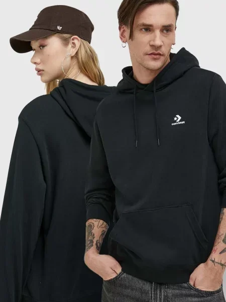 Pulover Converse s kapuco črna