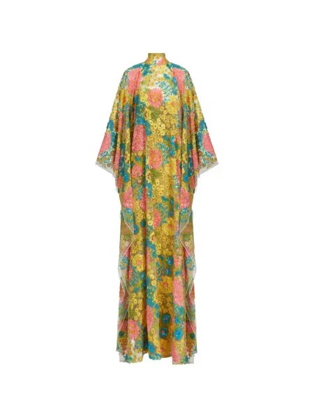 Rochie Taller Marmo cu model floral de costum galben