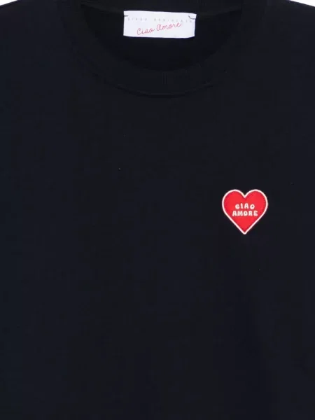 Mikina Giada Benincasa s aplikacemi se srdcovým vzorem modrá