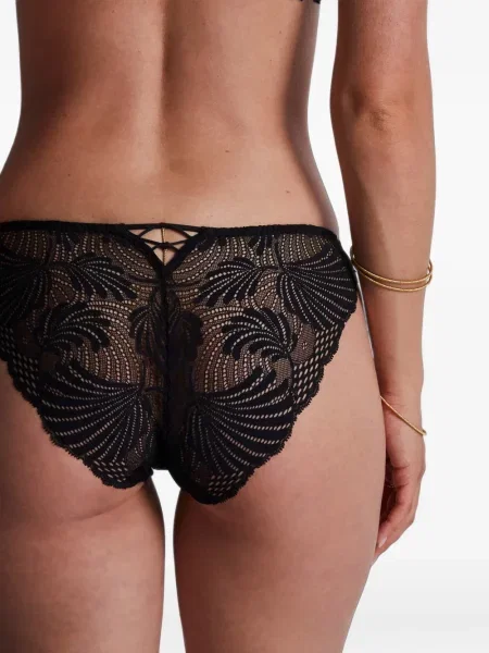 Chiloți briefs Aubade cu model floral din dantelă negru
