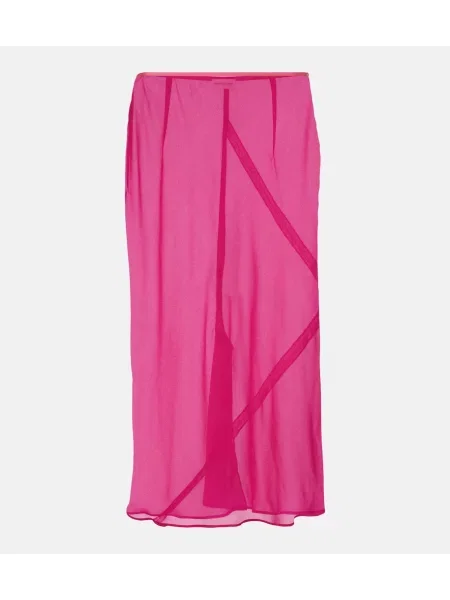 Satenasto midi krilo Dries Van Noten roza