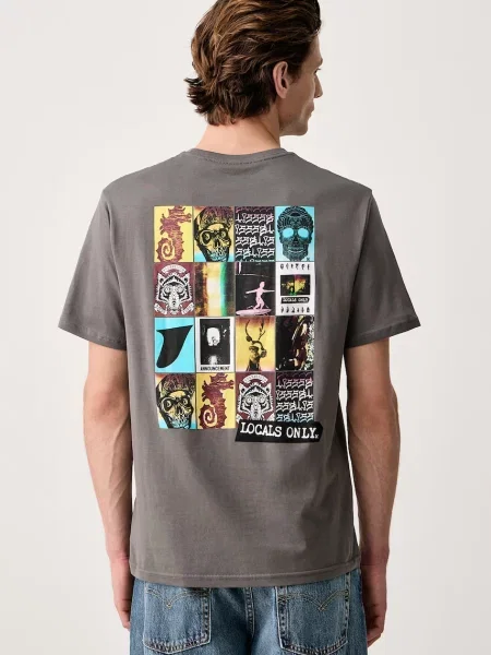 Hurley T-shirt Printing Press Preserv szara