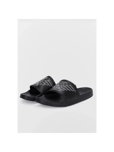 Klapki Emporio Armani z nadrukiem czarne