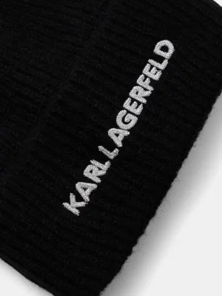 Шапка з домішкою вовни Karl Lagerfeld чорний