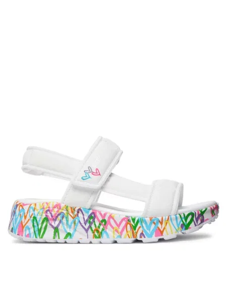 SKECHERS Sandály UNO LITE SANDAL-SUNNY LOVE světlemodrá / fialová / pink bílá