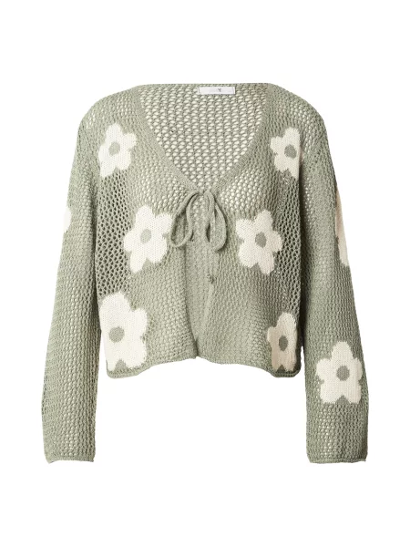 Hailys Geacă tricotată verde pastel alb