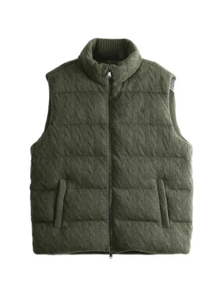 Sweter Polo Ralph Lauren w kratę tweedowy z kołnierzem brązowy