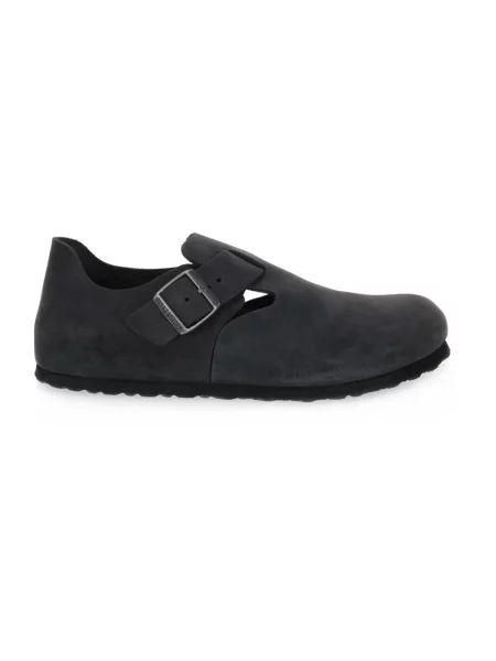 Birkenstock London Suede Leather Regular Fit Unisex Sandały Birkenstock Size: 8 czarny