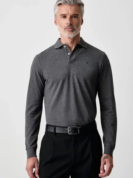 Tricou cu mânecă lungă Hackett London gri