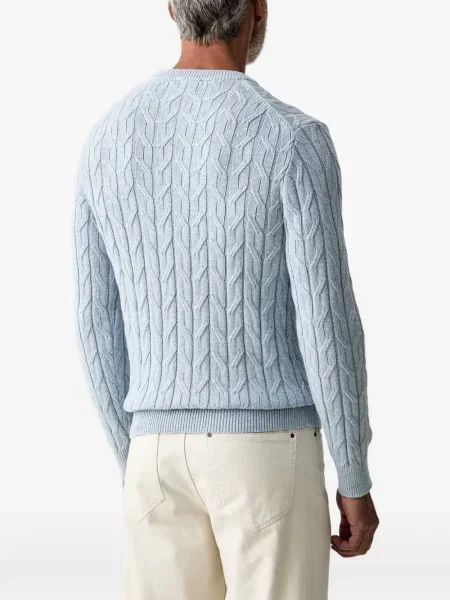 Pulover Hackett London cu decolteu rotund albastru