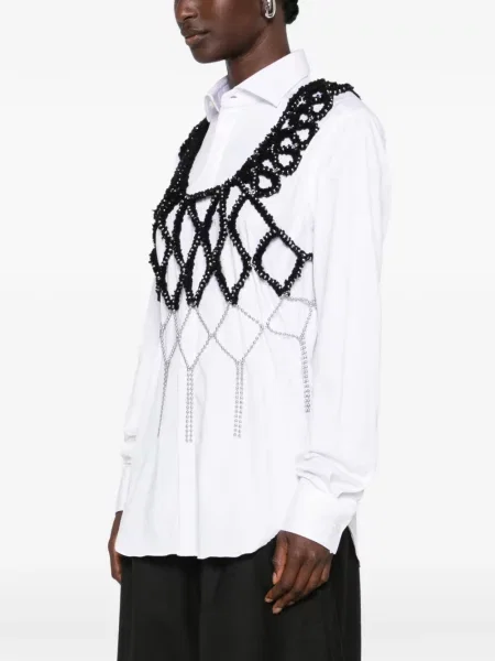 Top Noir Kei Ninomiya cu mărgele negru