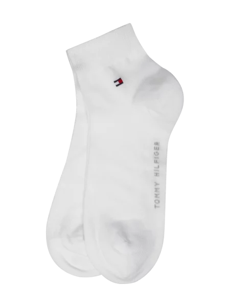 Krótkie skarpety z detalem z logo w zestawie 2 szt. model QUARTER’ Tommy Hilfiger białe
