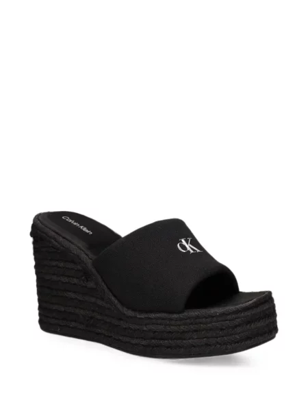 Espadrile Calvin Klein s punim potplatom s autogramom crna