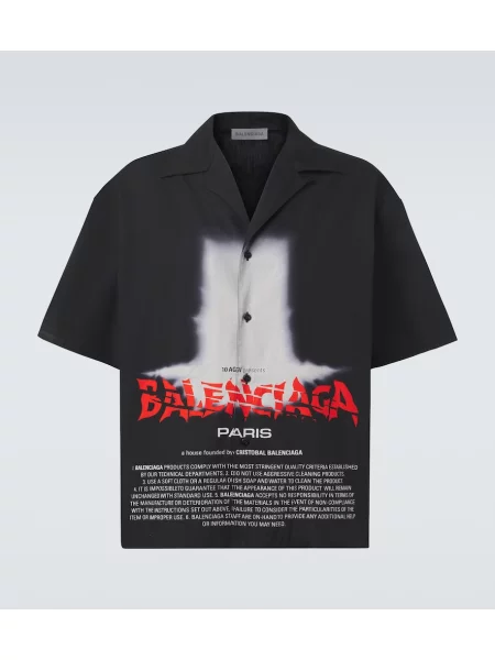 Cămașă Balenciaga cu imagine negru