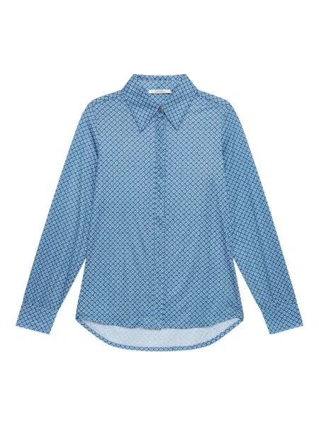 Cămașă Maliparmi cu imagine cu imprimeu geometric albastru