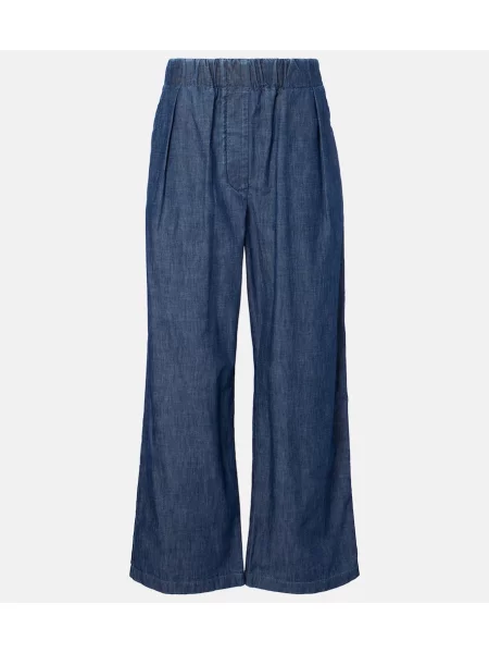 Pantaloni Jil Sander cu picior lat albastru