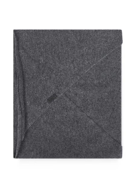 Fular Brunello Cucinelli cu broderie gri