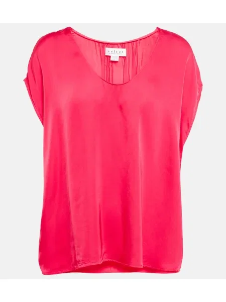 Top Velvet din satin roz