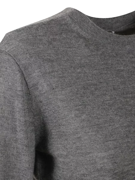 Lung pulover Max Mara cu decolteu rotund gri