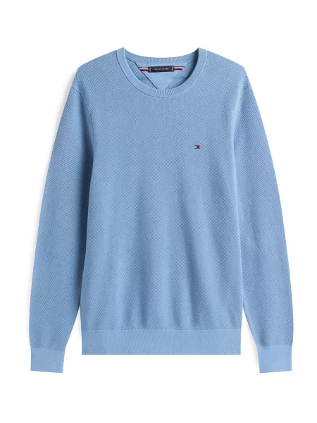 Tommy Hilfiger Pulover Essential celest albastru