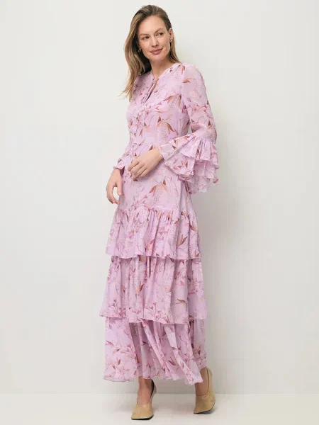 BIZUU rochie de vară din vâscoză MASSI violet
