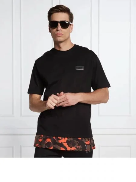 Les Hommes Tricou | Oversize fit negru