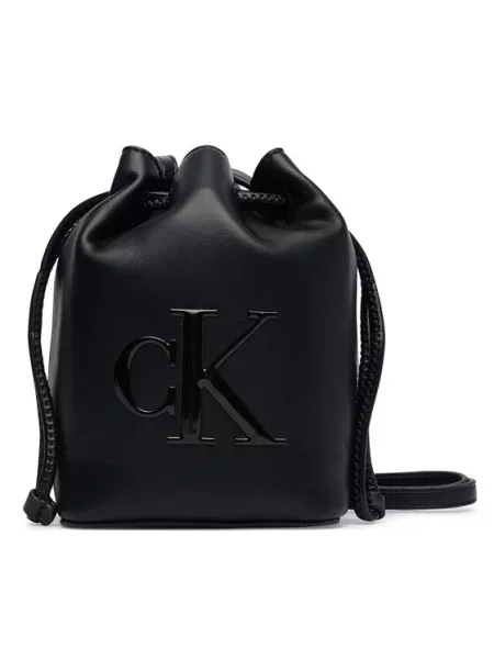 Calvin Klein Дамска чанта Bold Ck Mini Bucket Crossbody черен