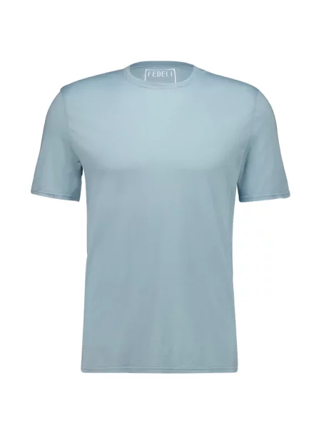 Плетена тениска Fedeli синьо