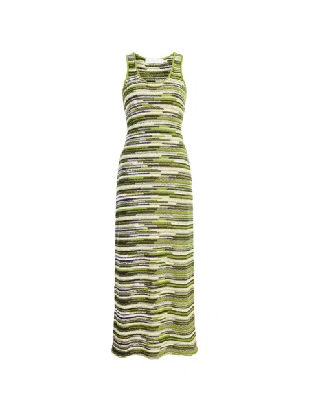 Rochie Proenza Schouler White Label cu dungi tricotate de costum alb