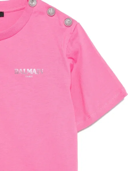 Koszulka dziecięca Balmain różowa