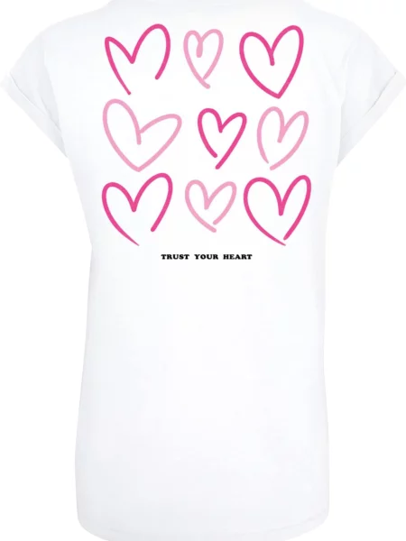 Mister Tee Tričko Always Trust Your Heart fuksia / svetloružová / čierna biela