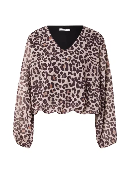 Hailys Bluză ecru / ciocolatiu / deschis maro