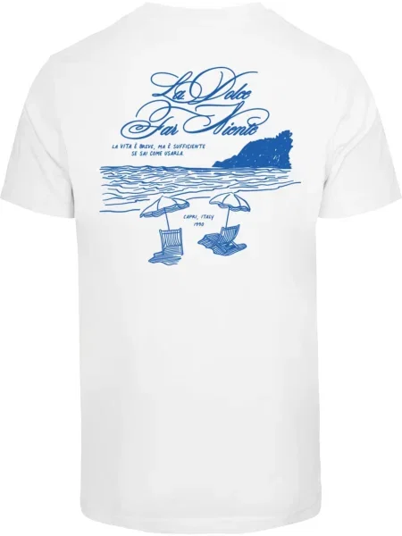 Mister Tee Tricou La Vita E Breve albastru / galben / verde alb